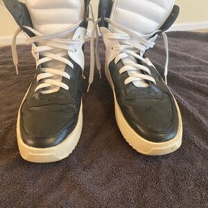 A pair of used sneakers.
